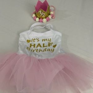 Baby girl tutu dress with headset.